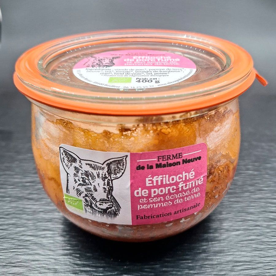 Effiloché de porc fumé et son écrasé de pommes de terre - 400g