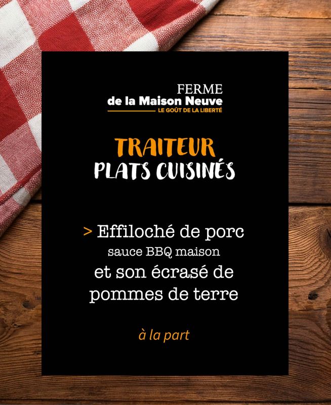 Éffiloché de porc et son écrasé de pommes de terre - 10,50€ la part