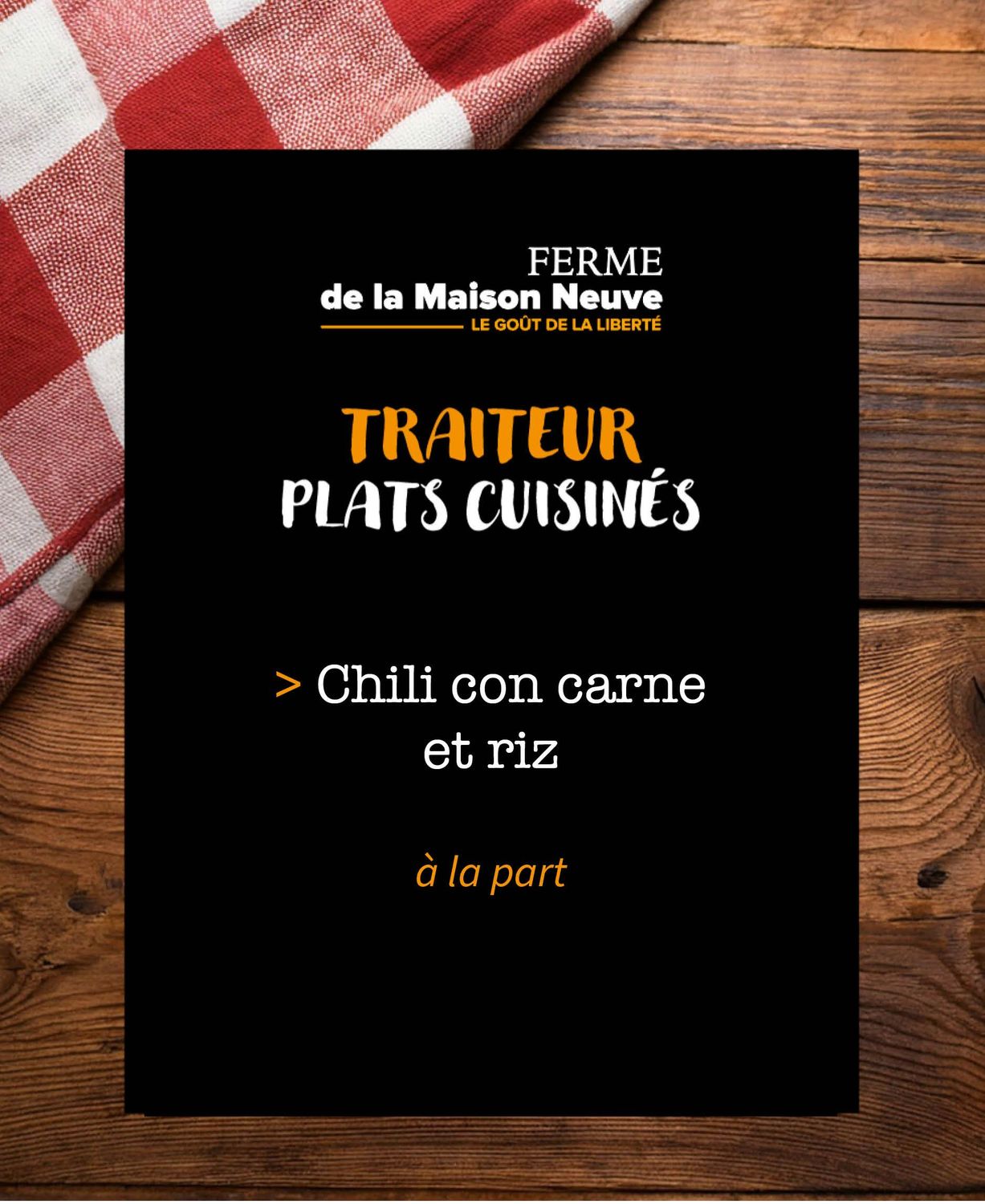 Chili con carne et riz- 9,50€ la part Chili con carne et riz- 9,50€ la part