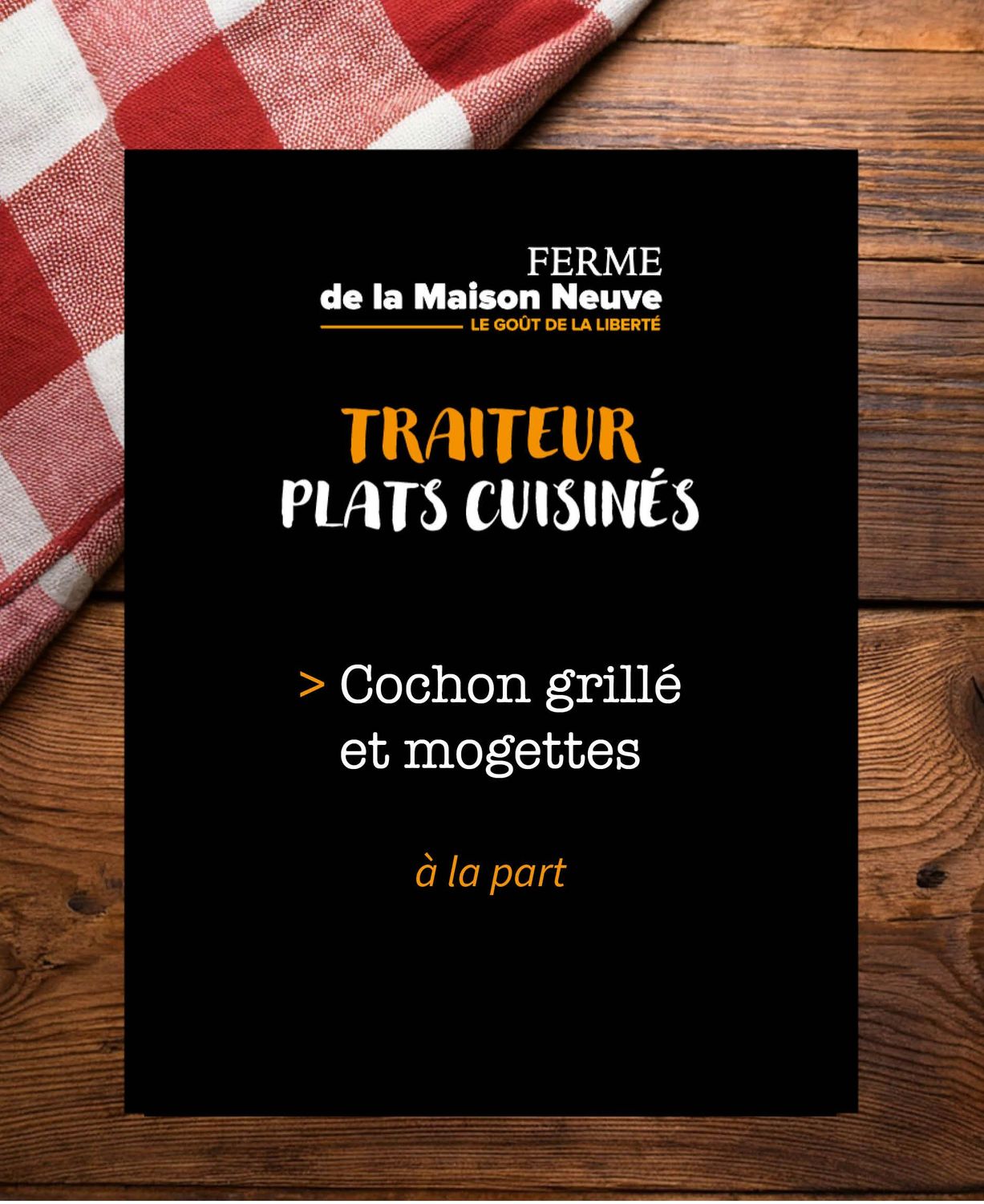 Cochon grillé et mogettes - 9,50€ la part Cochon grillé et mogettes - 9,50€ la part