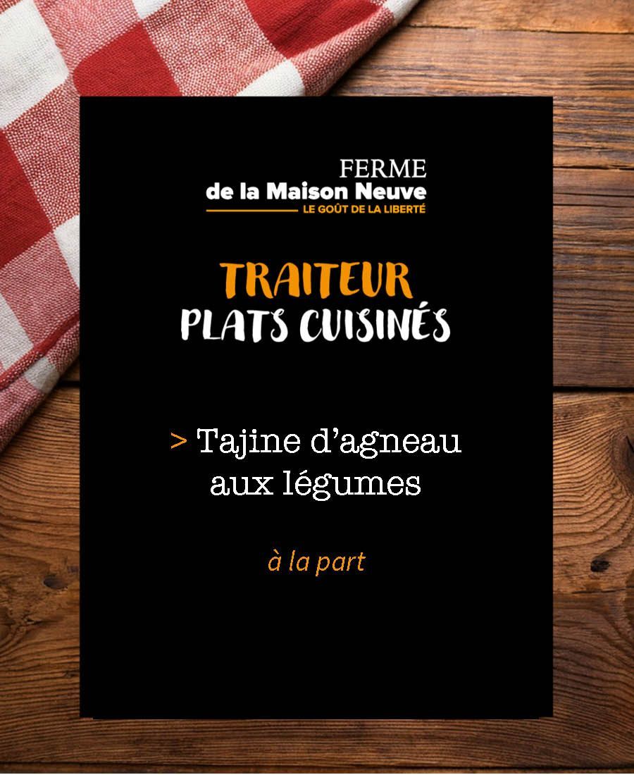 Tajine d'agneau aux légumes - 10,50€ la part