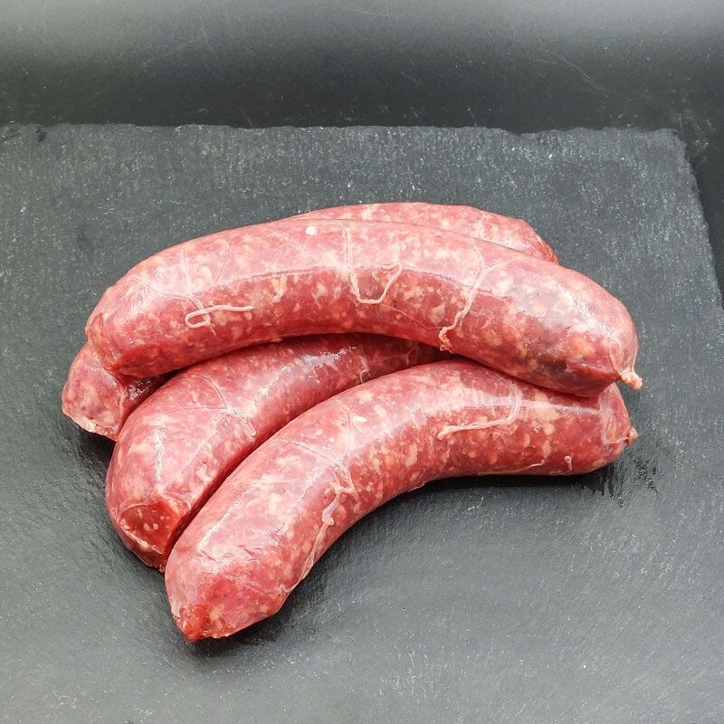 Saucisses de bœuf nature - 18,70€/kg Saucisses de bœuf nature - 18,70€/kg
