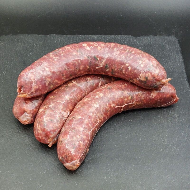 Saucisse de bœuf aux herbes - 18,80€/kg
