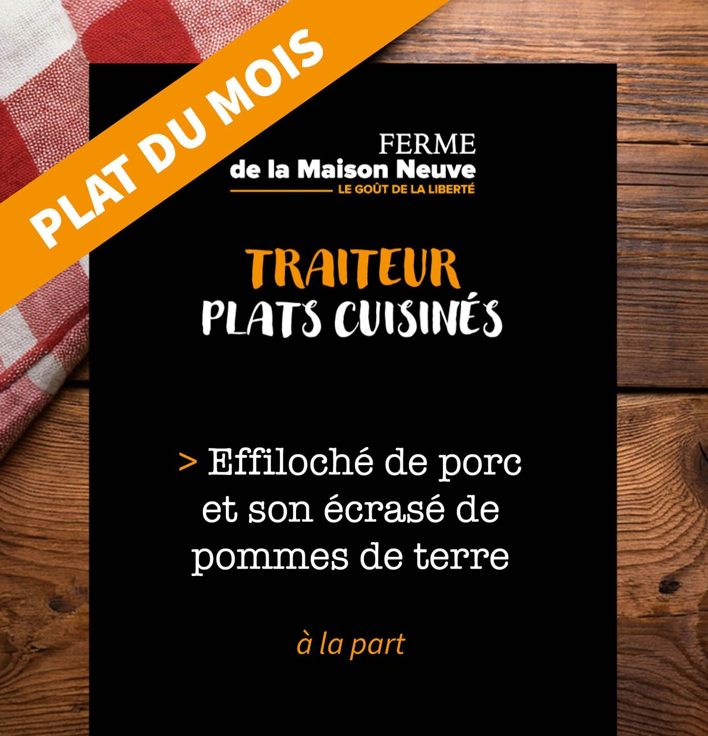 Effiloché de porc et écrasé de pommes de terre - 10,50€ la part Effiloché de porc et écrasé de pommes de terre - 10,50€ la part