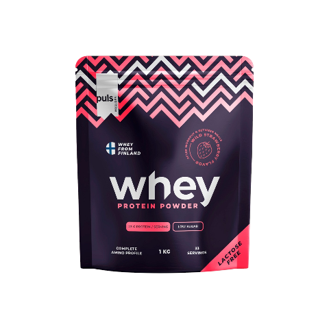 Puls Nutrition Whey Protein wilde aardbei (1kg) - Lactosevrij