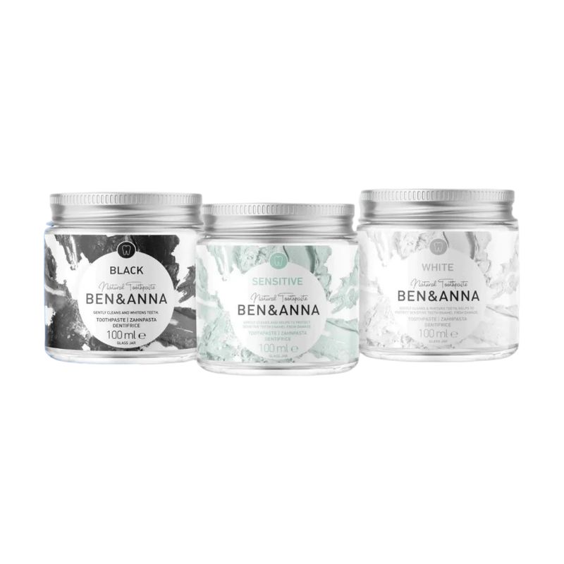 Tandpasta in glazen pot (zonder fluoride)