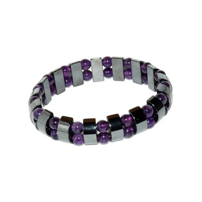 Armband Hematiet & Amethist (heren)