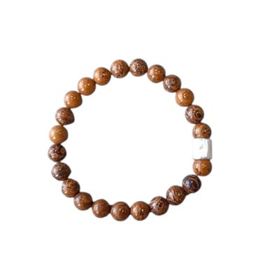 Armband Goudnerf Jade met basiskraal (heren)