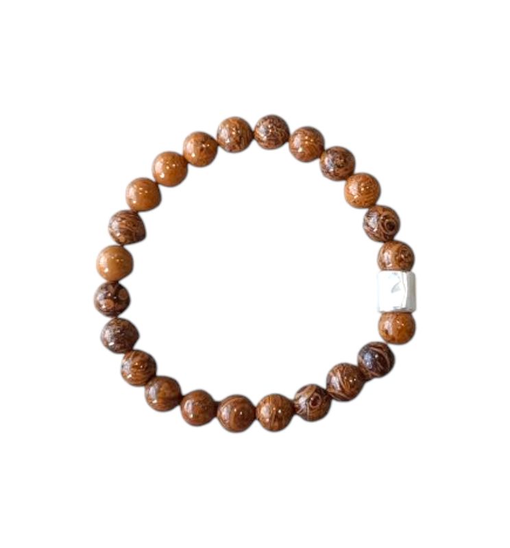 Armband Goudnerf Jade met basiskraal (heren)