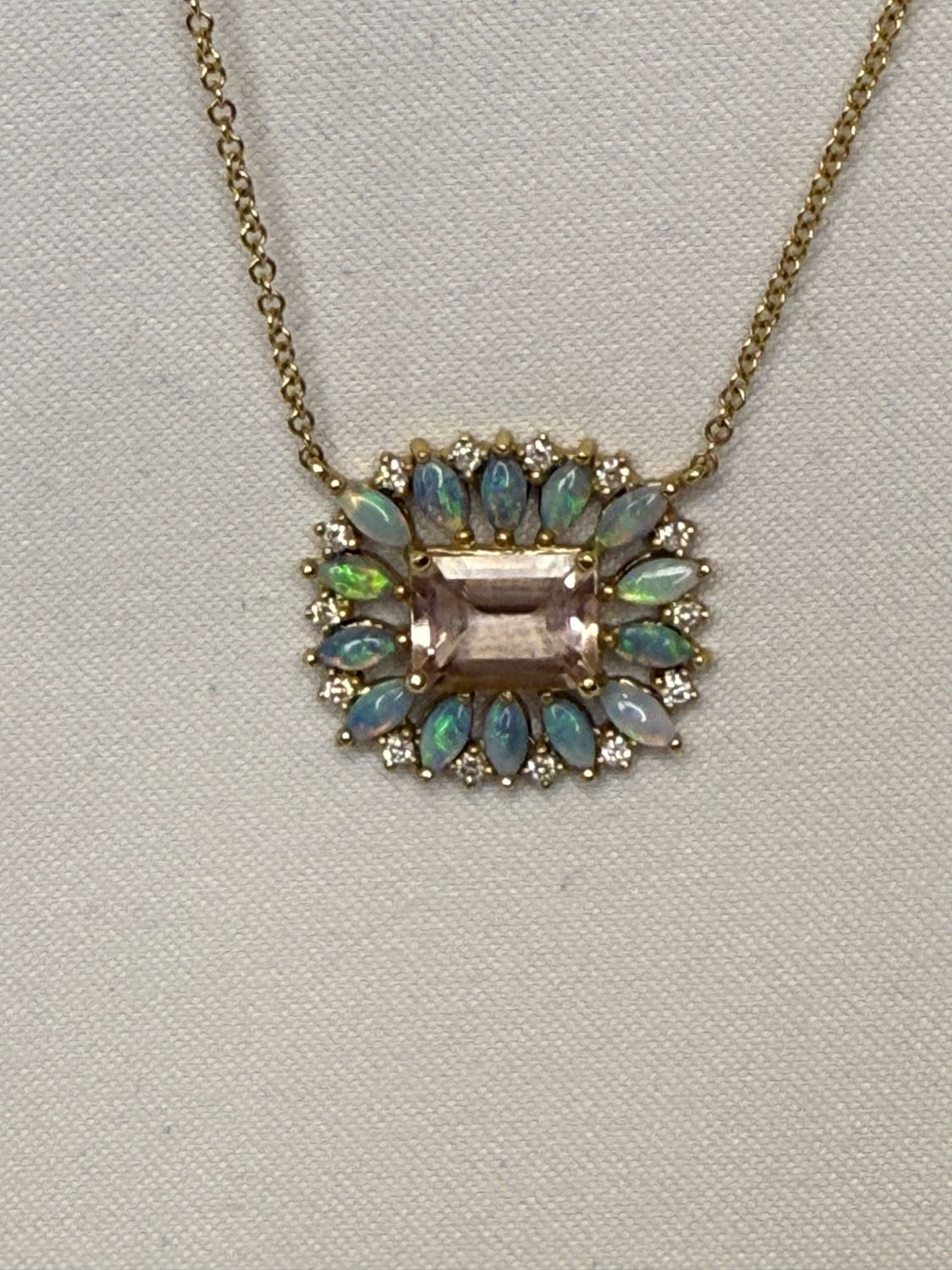 Morganite &amp; Opal Necklace