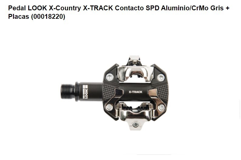 PEDALES LOOK X-CONTRY X-TRACK CONTACTO SPD ALUMINIO/CROMO GRIS + PLACAS