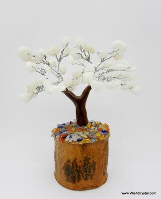 White Quartz Gem Tree Petite Natural Crystal Bonsai Tree - 4-inch
