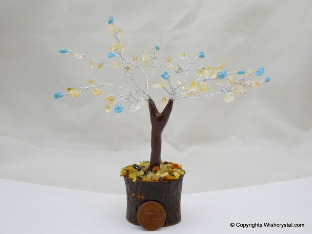 Citrine & Turquoise Gem Tree 4-inch