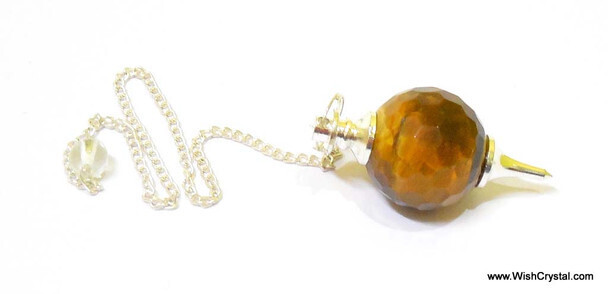 Tiger Eye Faceted Ball Pendulum