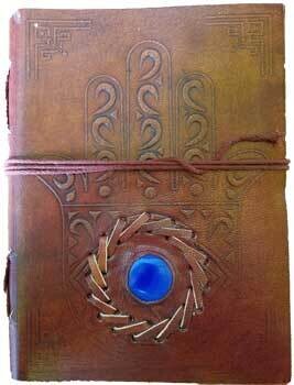 Evil Eye Embossed leather w/ cord