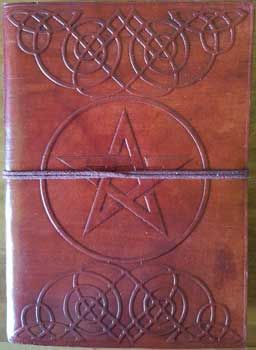 Pentagram Leather Journal w/ Cord 5" x 7"
