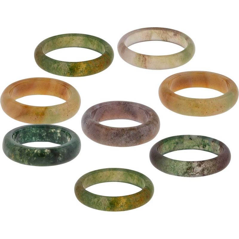 Gemstone Fancy Jasper Rings Asstd Colors