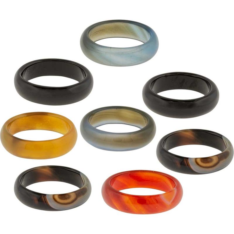 Gemstone Agate Rings Asstd Colors