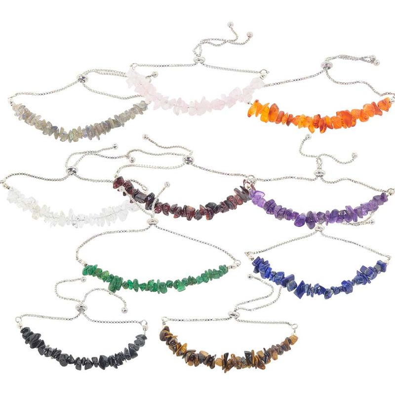 Gemstone Adjustable Chip Bracelet - Asstd Stones