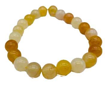 Yellow Jade Bead Bracelet, 8 mm