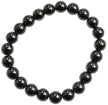 Hematite (man-made) Bead Bracelet, 8 mm