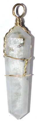 Rainbow Moonstone Wire Wrapped Pendant Point