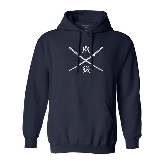 Miura Samurai Logo Hoodie Navy, Size: S