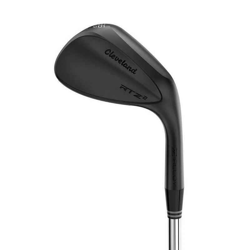 Side view of the Cleveland RTZ 2 Wedge in black finish highlighting the clubhead geometry and sole grind