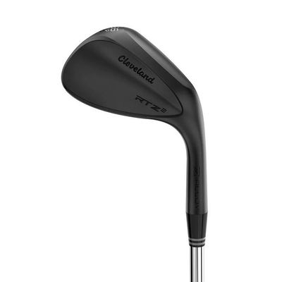 Side view of the Cleveland RTZ 2 Wedge in black finish highlighting the clubhead geometry and sole grind