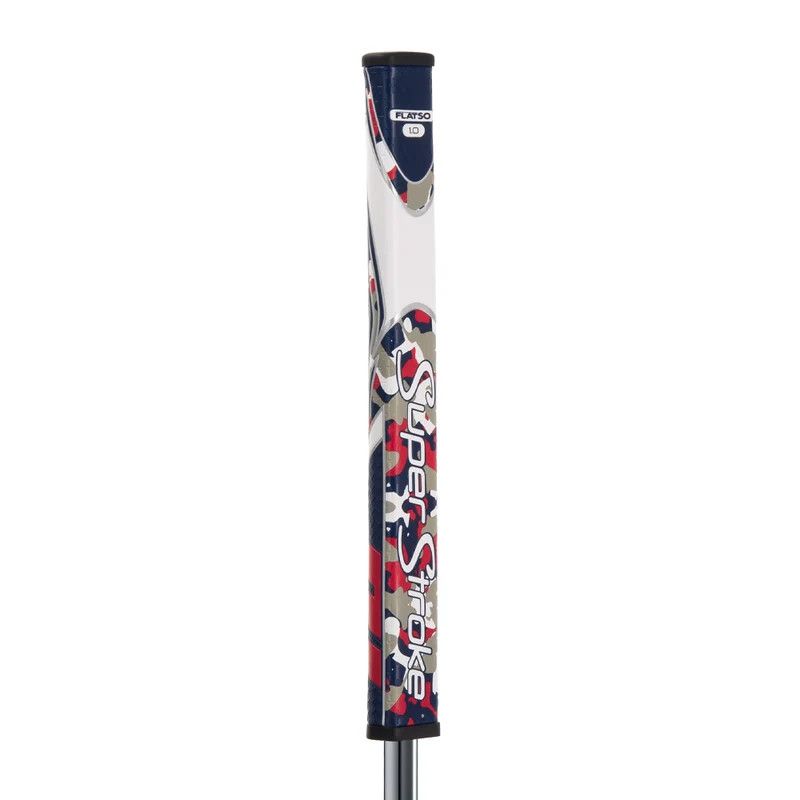 Super Stroke Zenergy Flatso 1.0 Putter Grip, Color: Camo Red/White/Blue