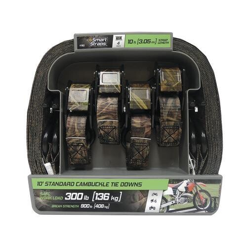 SmartStraps® Camo-X® 10&#39; x 1&quot; Cambuckle Straps - 4 Pack