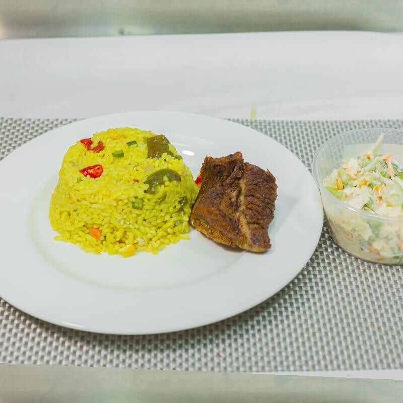 Kings Delight (Fried  BEEF, Fried Rice & Colslaw Salad )