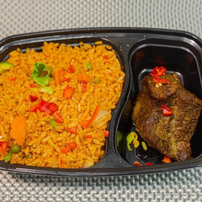 Jolly Pack ( Fried Beef  & Jollof Rice)