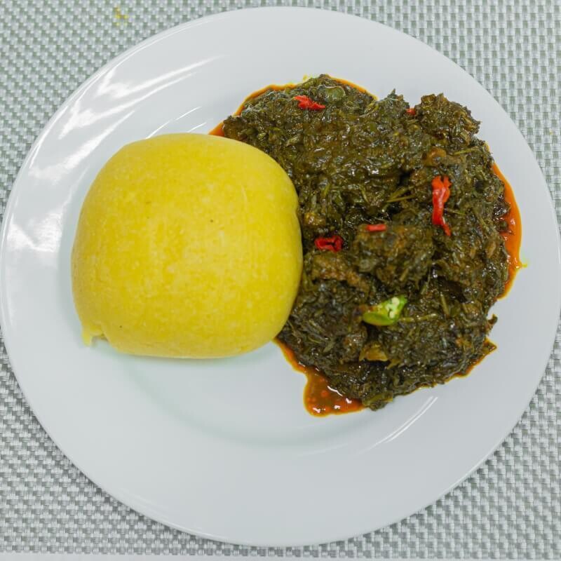 Swallow Delight ( Afang Soup & Garri )