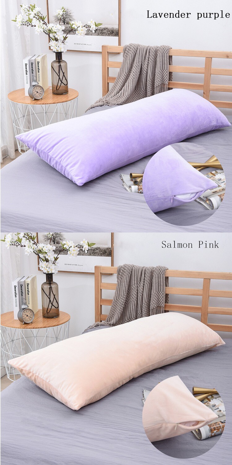 Super Soft Plush Body Pillow Cover Nordic Plain Long Pillow Case Large Size Zipper Cushion Pillowcase for Bed Sofa Home Decor