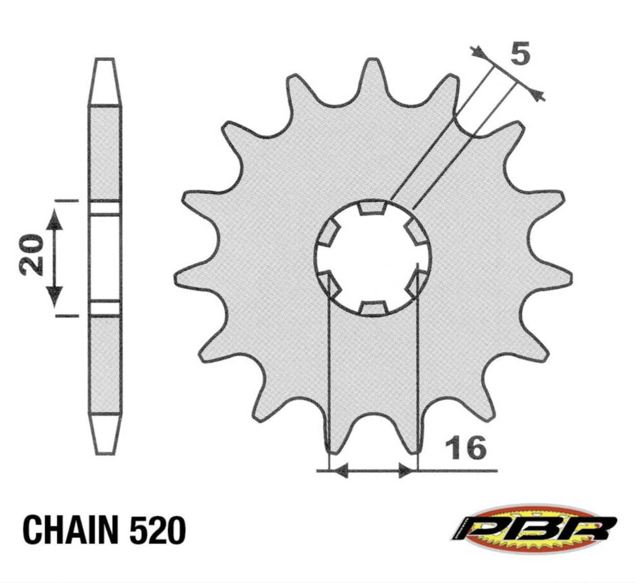 Sprocket, Countershaft, PBR (Gas Gas)