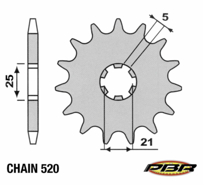 Sprocket, Countershaft, PBR (OSSA/Gas Gas)