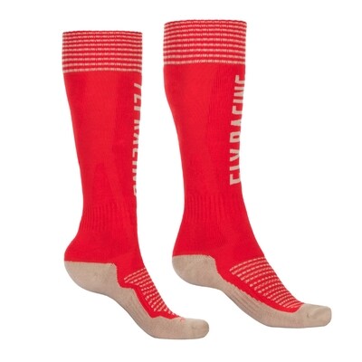 Socks, Long, Fly (Red/Khaki)
