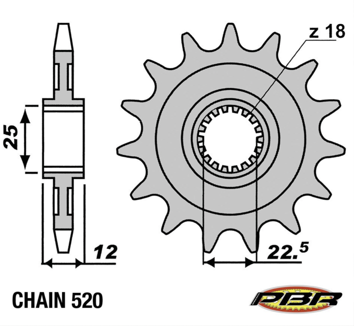 Sprocket, Countershaft, PBR (Gas Gas)