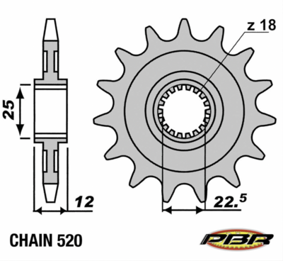 Sprocket, Countershaft, PBR (Gas Gas)