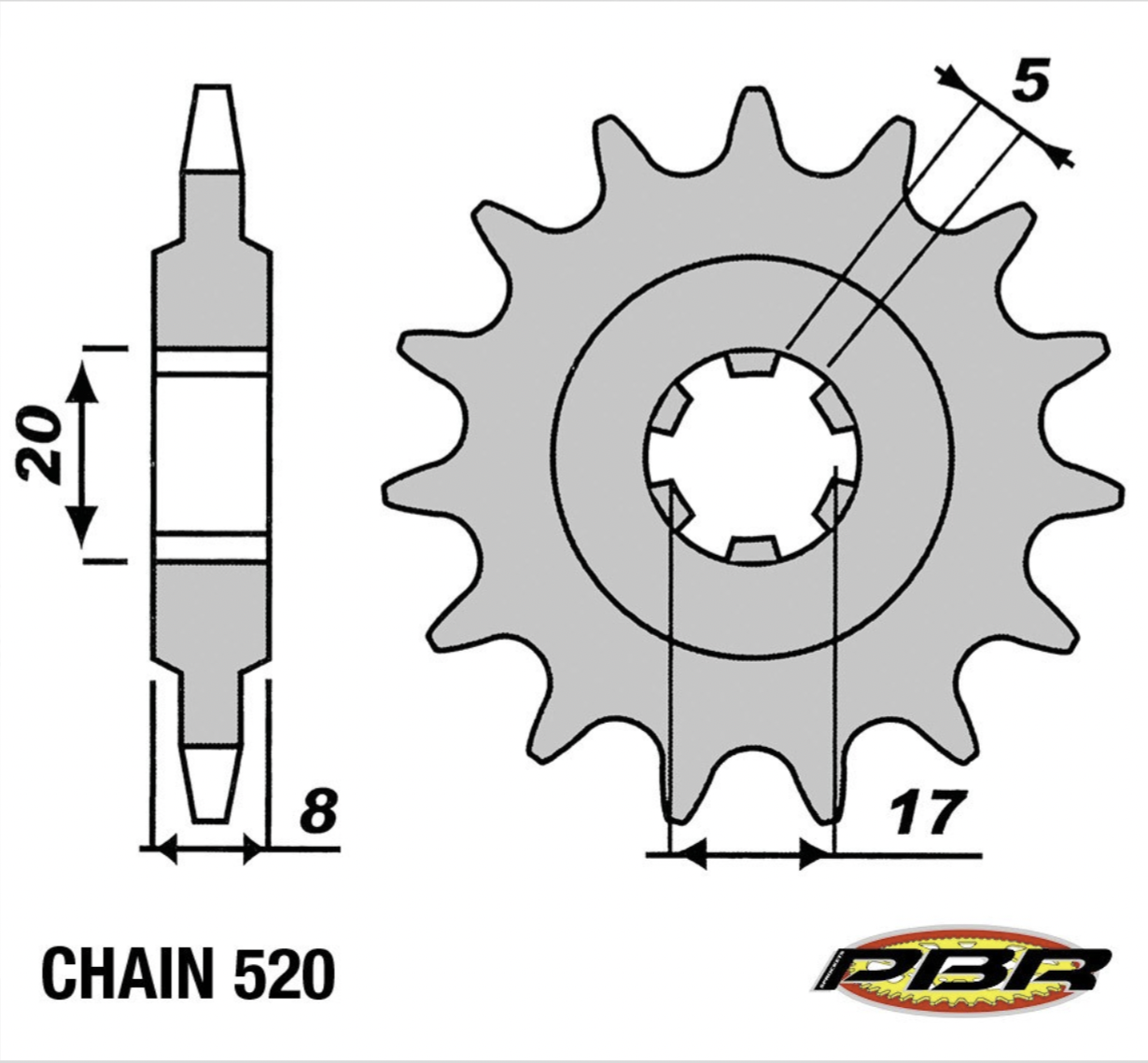 Sprocket, Countershaft, PBR (Sherco)
