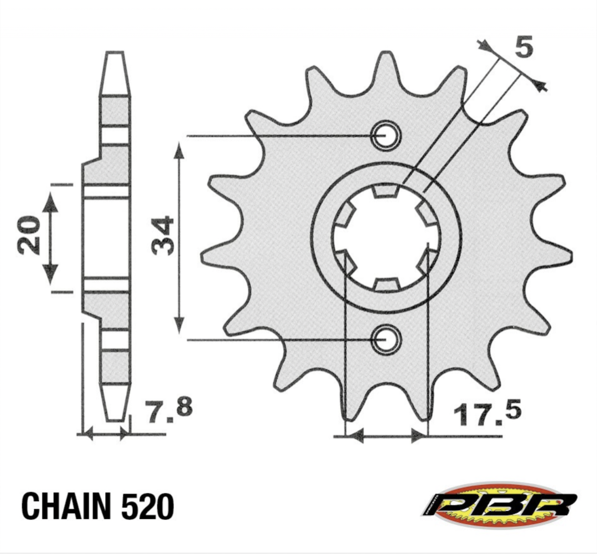 Sprocket, Countershaft, PBR (Sherco)
