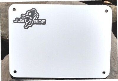 Number Plate, Flat, "Just Ride" (Sublimated or Engraved Emblem)