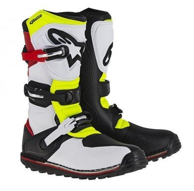 Boots, Trials, Tech T, Alpinestars (White/Red/Yel)