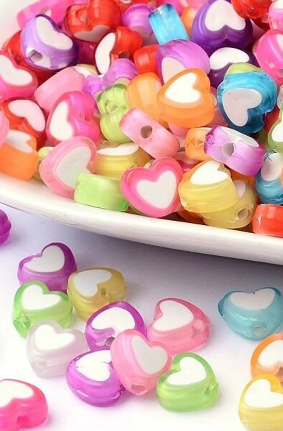 100 Stück Herz Perlen