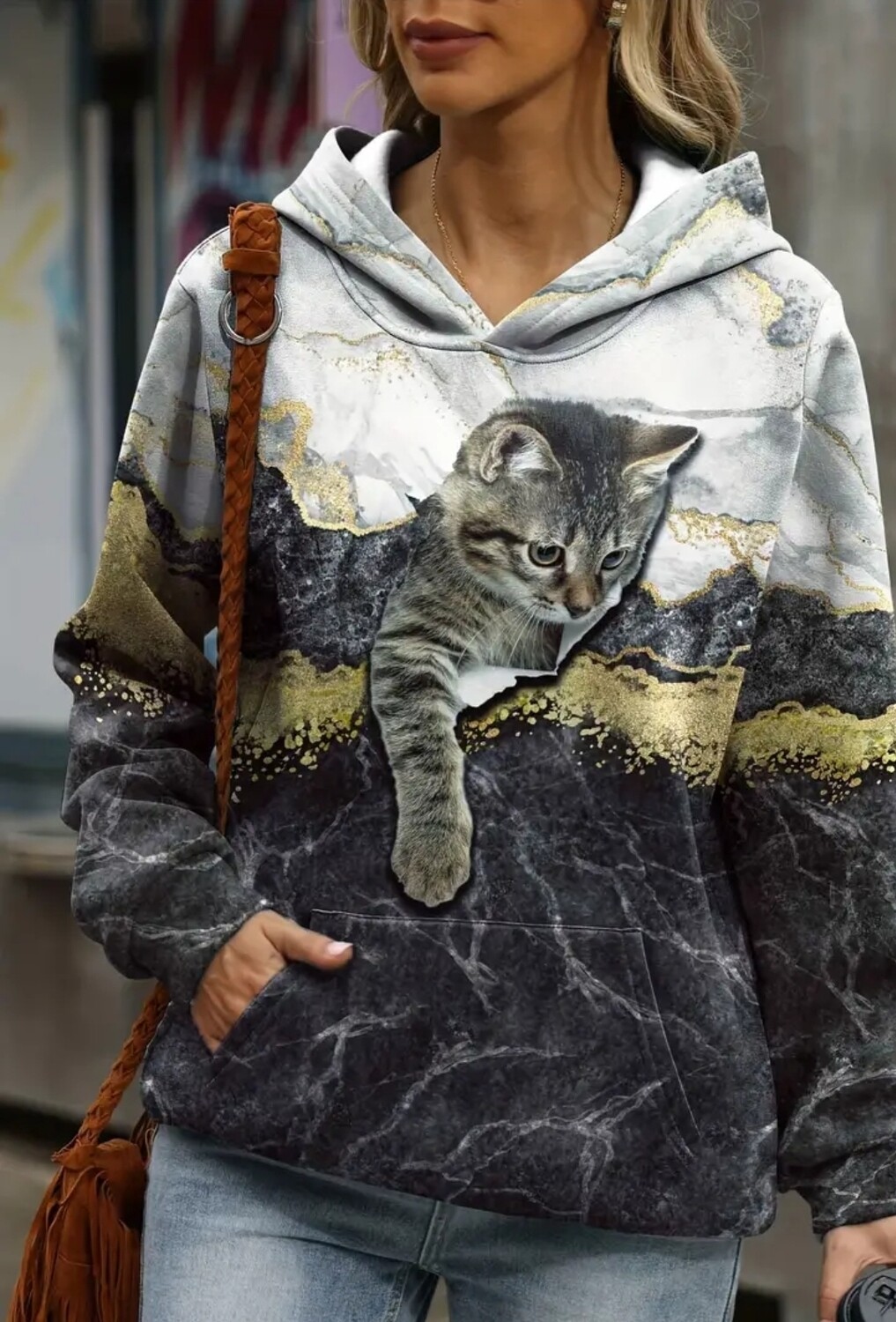 Langarm Hoodie Sweatshirt Gr: 52