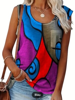 Print Rundhals Tank Top ,Gr 58