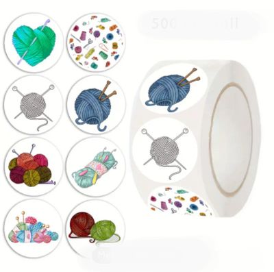 500 Stück bunte Strickaufkleber