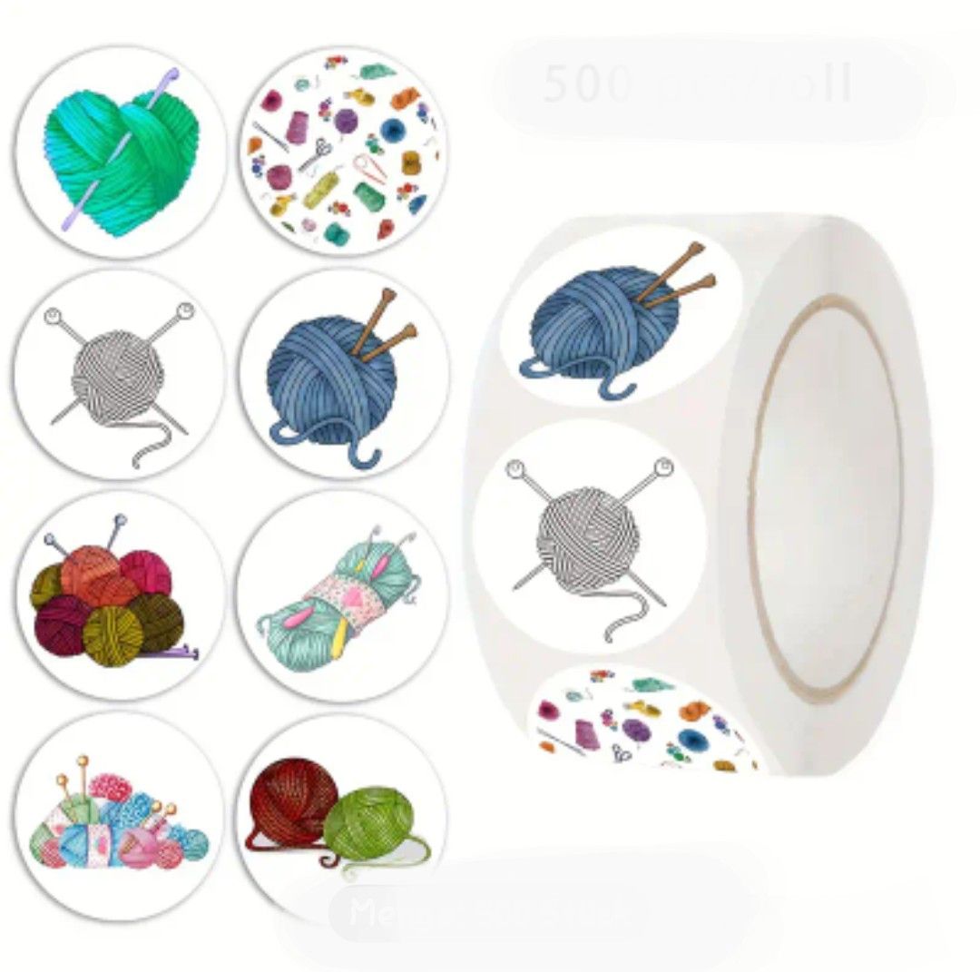 500 Stück bunte Strickaufkleber