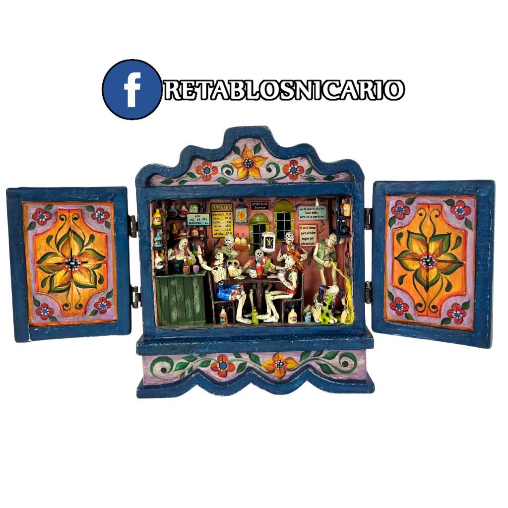 Skeleton Bar Retablo – Small Format